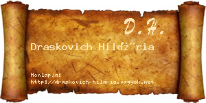 Draskovich Hilária névjegykártya